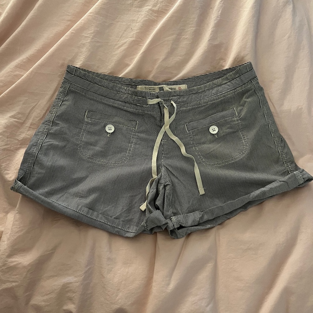 Black and white stripped shorts